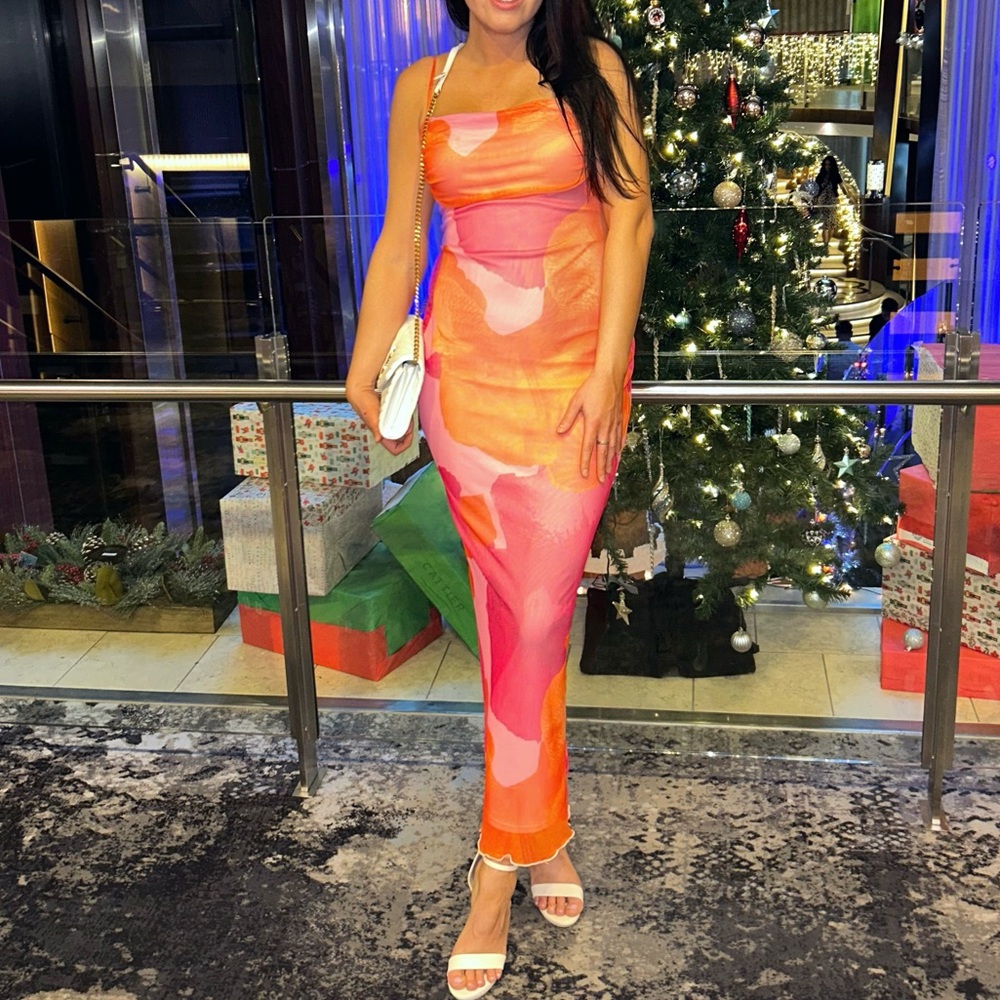 Boohoo tall Pink and Red Women's Dress